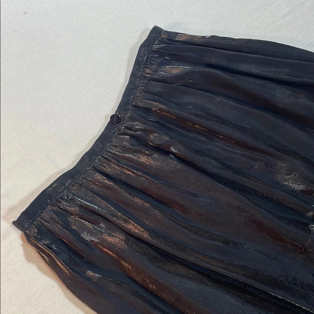 Brannan Studio San Francisco Black Pleated Maxi Skirt elastic waist size 16